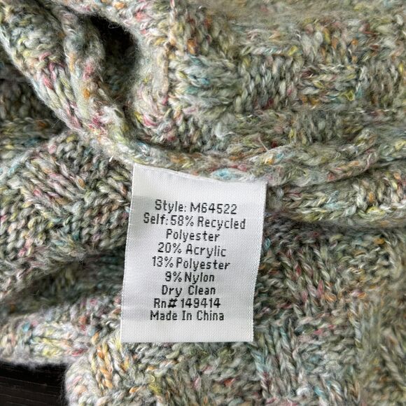 Johnny Was Calme Sweater Womens One Size Basket Weave Poncho Knit Pullover New - Picture 9 of 11